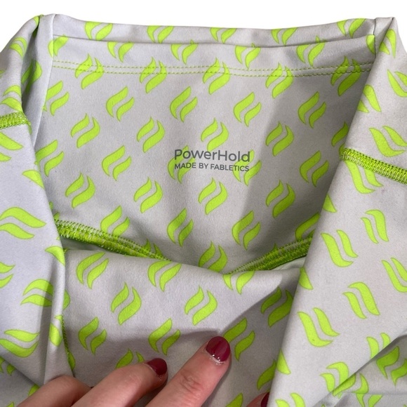 Fabletics Powerhold Lime Green & Gray Crop Leggings Sz S - Picture 3 of 7